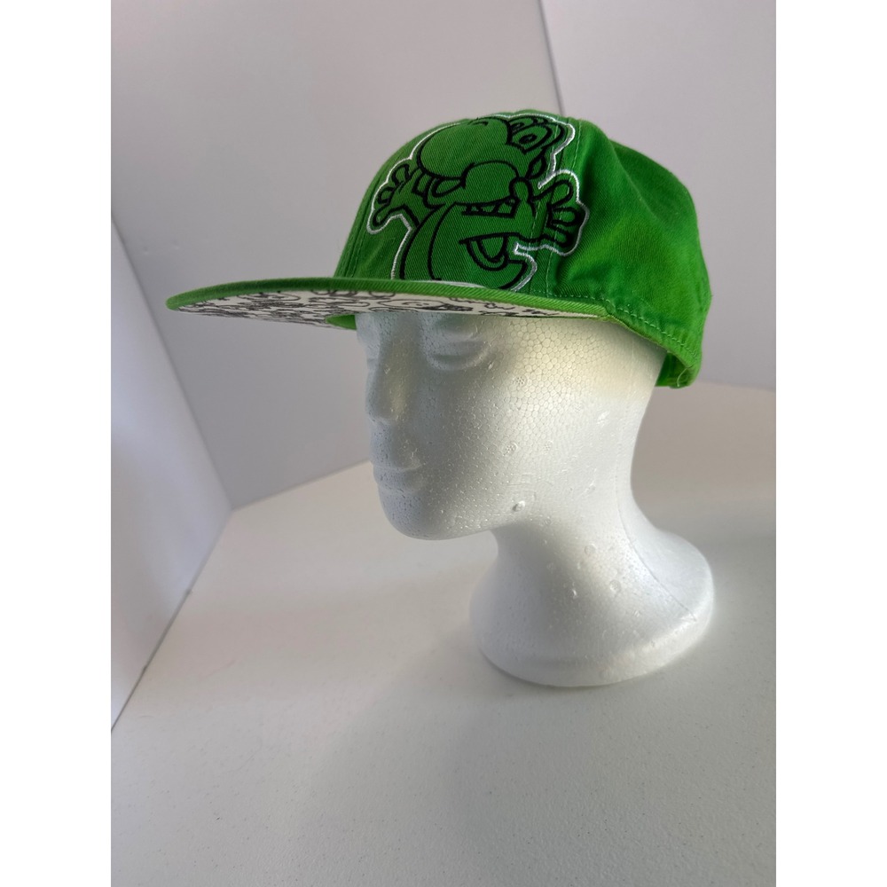 Nintendo Super Mario Yoshi Kids Green Snapback Hat Flat Brim Character Print